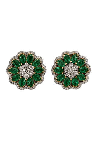 Emerald Golshan Earrings - Noor Monnoo