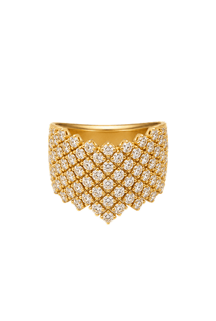 Mesh Diamond Ring Large - Noor Monnoo