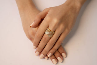 Mesh Diamond Ring Large - Noor Monnoo
