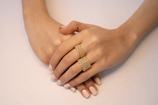 Mesh Diamond Ring Small - Noor Monnoo