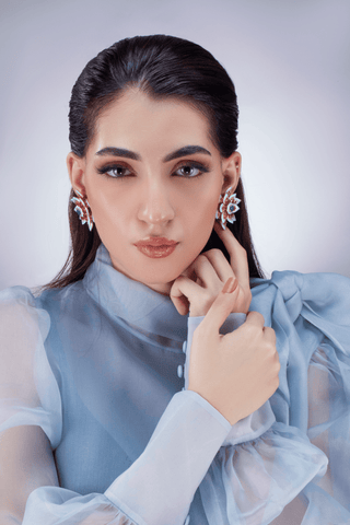 Ruby Lotus Earrings - Noor Monnoo